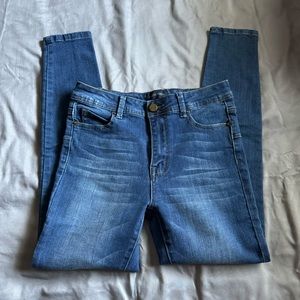 High rise skinny blue jeans